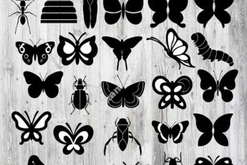 file vector hình con bướm trang trí